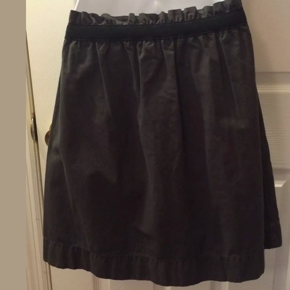 New J. CREW Cotton Bell Skirt Black Gray Paper Bag Pull On Pockets Knit NWT $70 - Picture 4 of 6